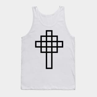 Geometric Cross - Black Tank Top